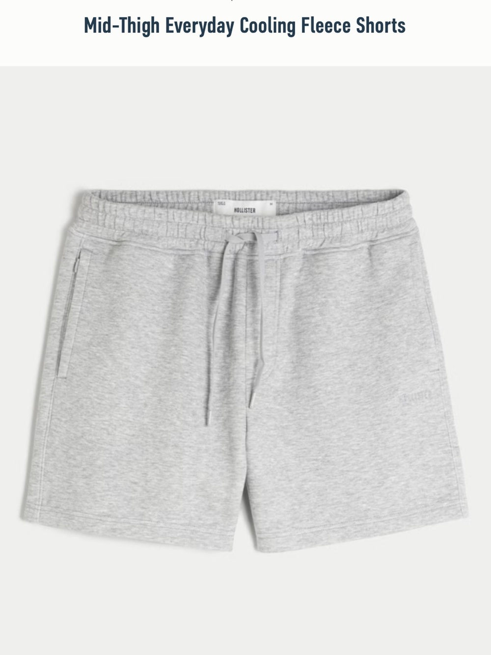 Hollister Mid-Thigh Cooling Fleece Shorts - Heather Gray NWT
